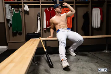 Baseball guys in the locker room