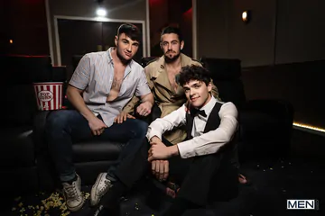 Threesome fucking in the cinema