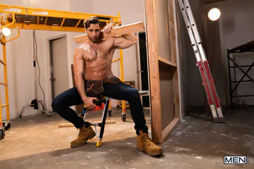 Construction workers having sex