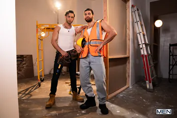 Construction workers having sex