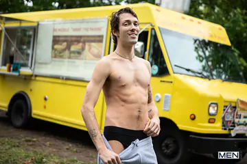 Hot dog sellers having sex