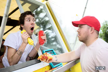 Hot dog sellers having sex