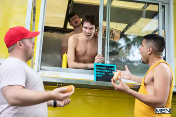Hot dog sellers having sex