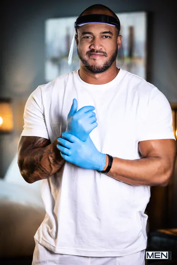 Hunky black guy fucking white ass