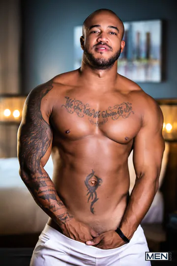 Hunky black guy fucking white ass