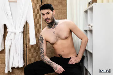 Two guys fucking Joey Mills