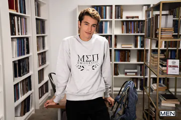 Twinks in a library fucking