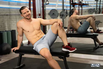 Two gays boning at the gym