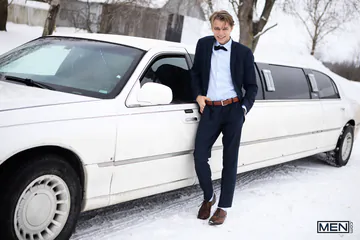 Big cock porn in a limousine