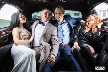 Big cock porn in a limousine