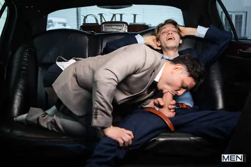 Big cock porn in a limousine