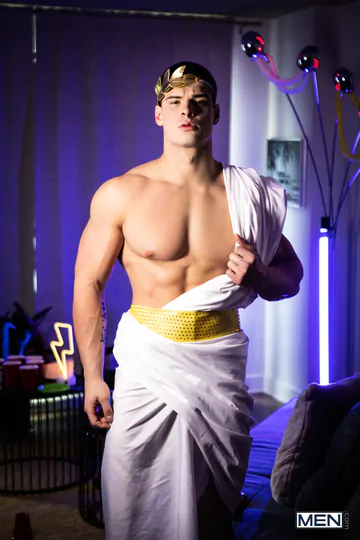 Toga party guys having sex