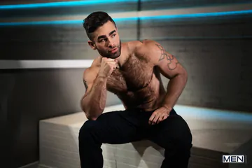 Hairy guy getting a facial