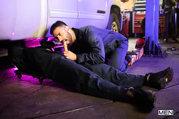 Mechanics fucking in the workshop