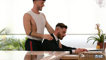 Fit guys fucking in the kitchen