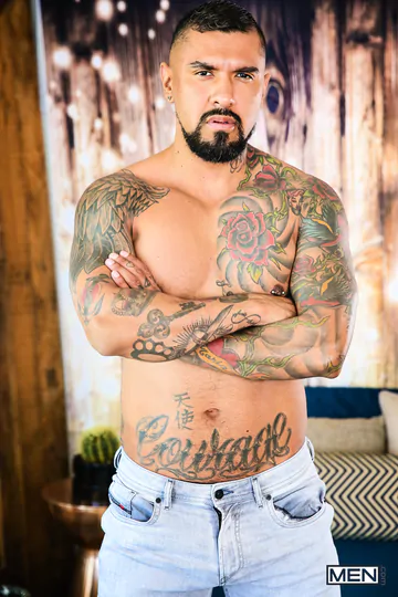 Tattooed gay porn stars fucking