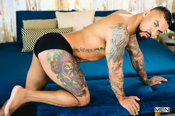 Tattooed gay porn stars fucking