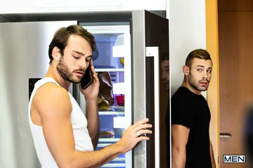Sexy guy fucking in the kitchen