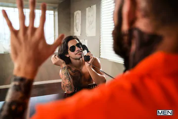 Two guys in a prison boning