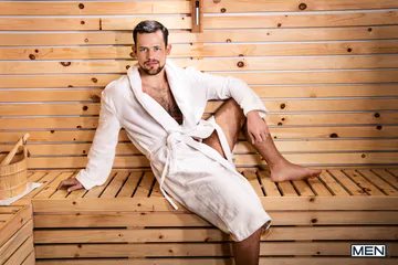 Guys in a sauna having sex