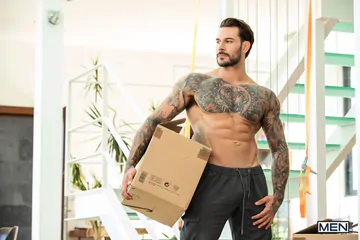 Macho tattooed guys having sex