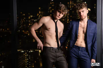 Handsome guys having sex