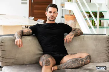 Bearded guy getting big cock fucked