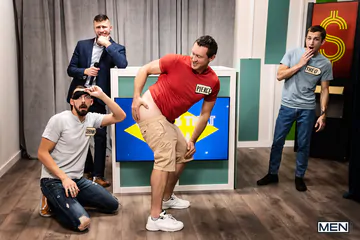 Guys in a game show fucking