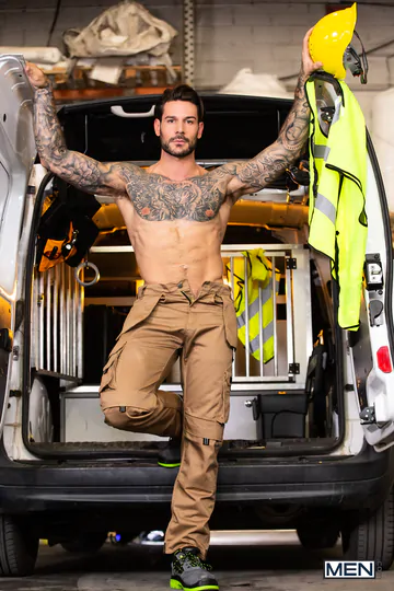 Gays in a van having sex