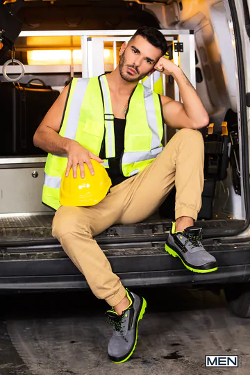 Gays in a van having sex