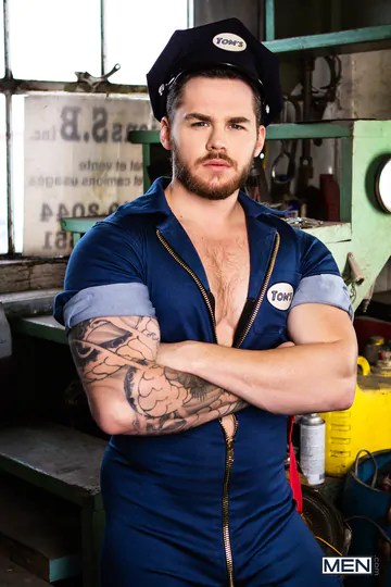 Four guys fucking in a garage