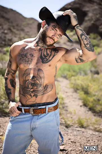 Horny cowboys fucking outdoors