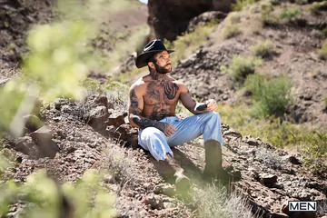 Horny cowboys fucking outdoors