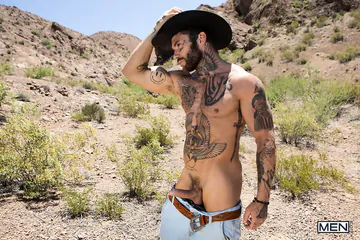 Horny cowboys fucking outdoors