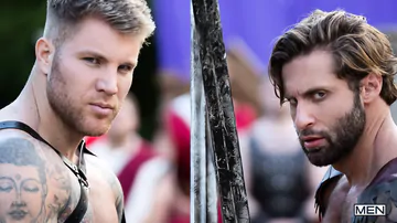 Gay guys fucking in the stable