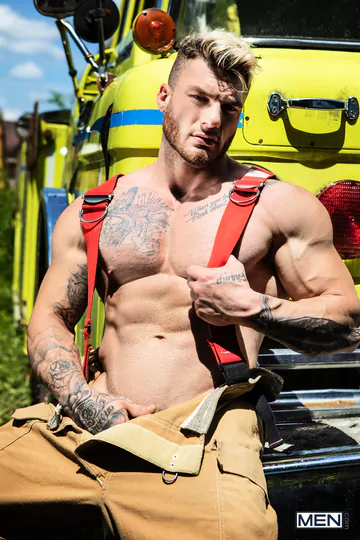 Firefighters fucking outdoors