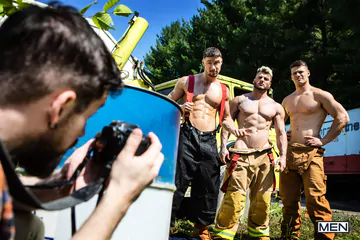 Firefighters fucking outdoors