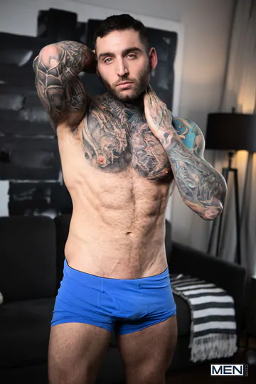 Trashy tattooed guy fucking ass