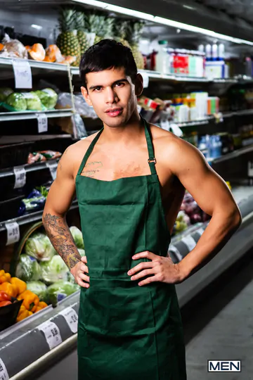 Two guys in a grocery store fucking