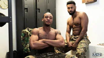 Black army guys bareback fucking