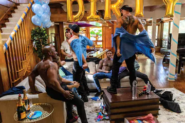 Porn stars having an orgy