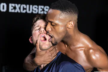 Interracial fucking in the gym