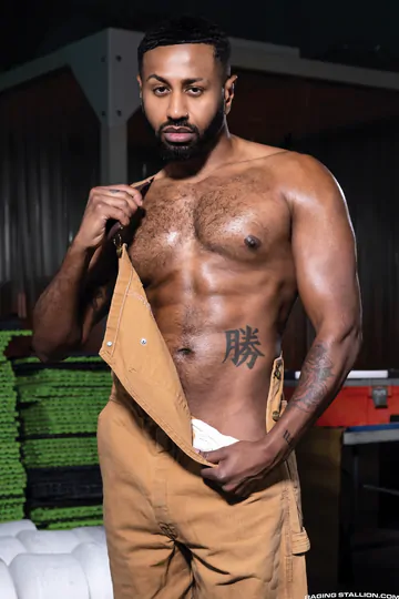 Men in a factory having sex