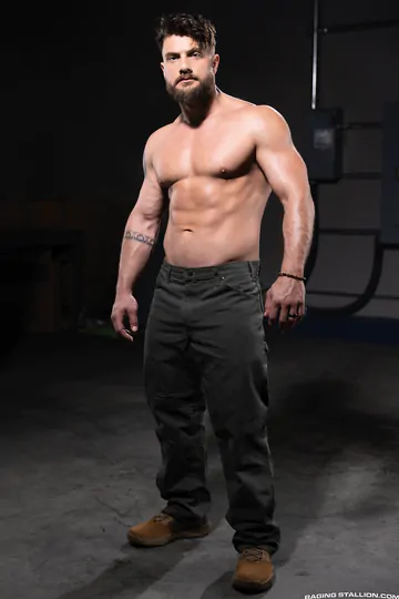 Muscular bearded men fucking