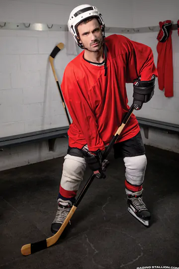 Two men in a shower room