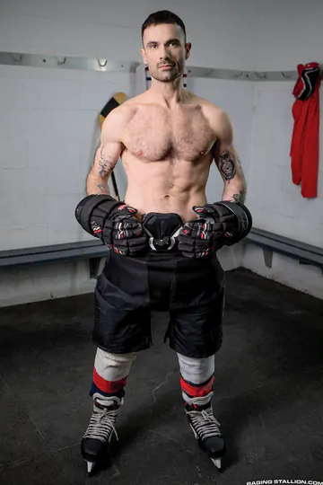 Two men in a shower room