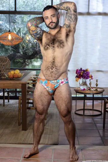 Handsome man bareback fucking