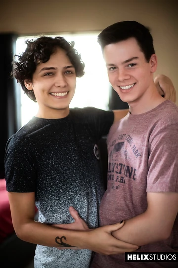 Cute curly boy getting boned