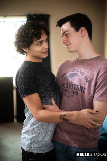 Cute curly boy getting boned