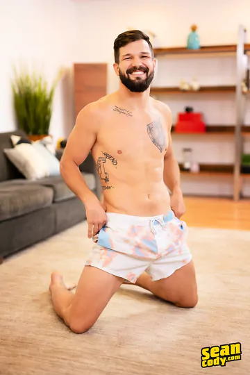 Bearded stud fucking and cumming